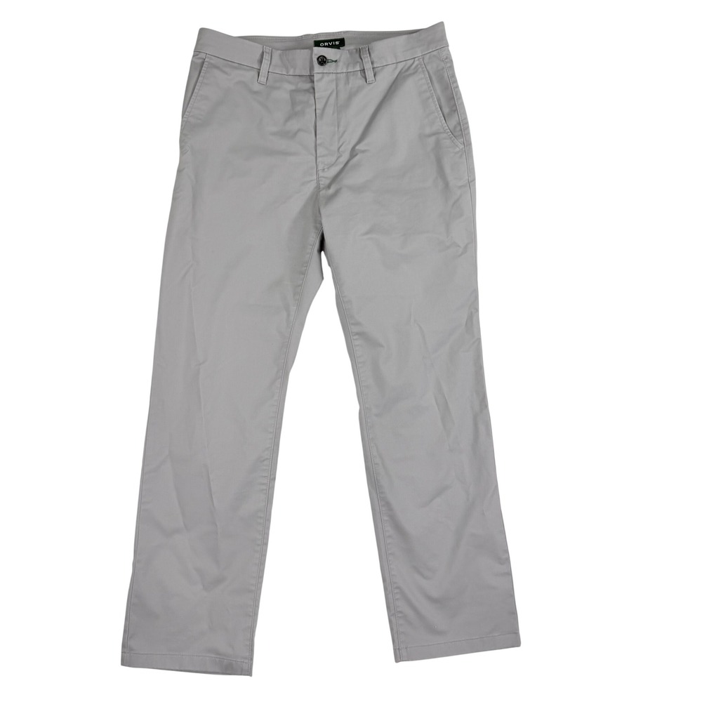 Orvis Chino Pants Mens 34x30 Gray Ultimate Khakis Stretch Straight Leg